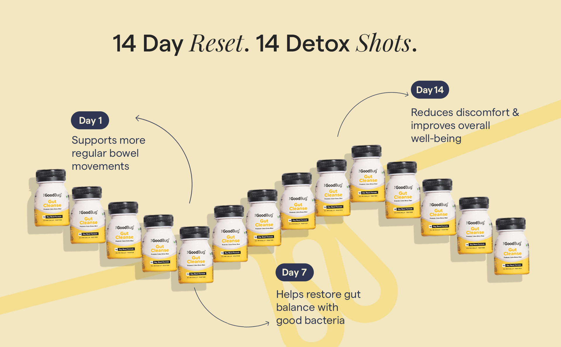 The Good Bug Gut Cleanse - 14 Prebiotic Colon Detox Shots | Improves Probiotic Activity, Gut Health & Digestion | Tackles Bloating, Gas & Constipation