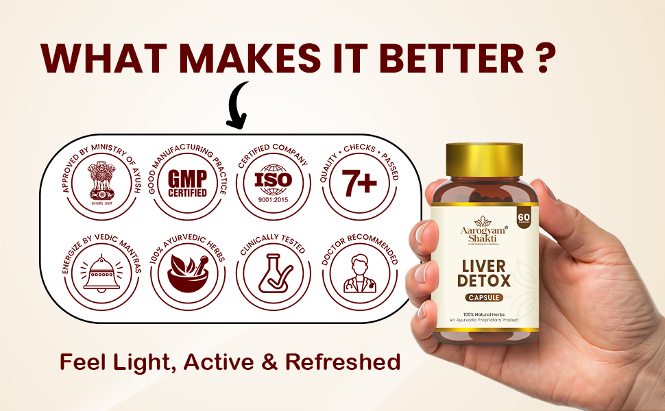 Vedobi Liver Detox Capsules | Ayurvedic Herbal Formula for Liver Care, Digestion & Natural Detox | 100% Veg & Chemical-Free | 60 Capsules