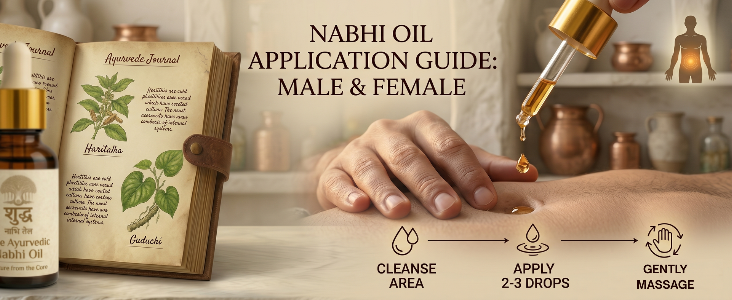 Natural Nabhi Oil | Navel Oiling | Nadi Navel Therapy | Ayurvedic Belly Button Oil with Ghee, Castor, Neem & Vitamin E | Supports Digestion, Detox, Hydration & Stress Relief (30ml)