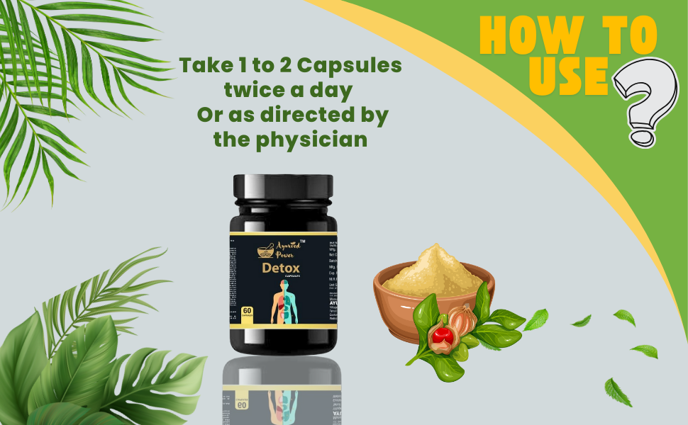Detox Capsule | Natural Body Detox & Digestive Enzymes - Fatty Liver Care |Ayurvedic Liver Detox Supplement for Liver Cleanse | Supports Lung Health - 60 Veg Capsules