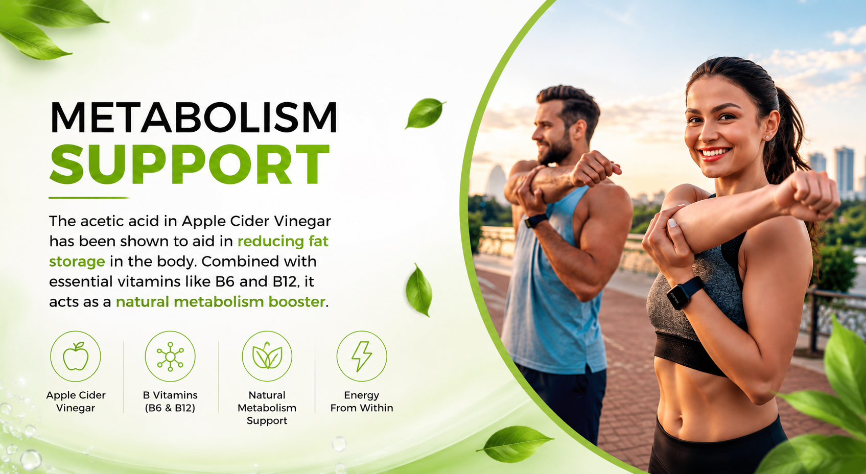 Apple Cider Vinegar Effervescent Tablets – Green Apple Flavour | With Natural Extracts, Essential Vitamins & Piperine | No Added Sugar, No Maltodextrin | Pack of 2 (15 Tablets Each)