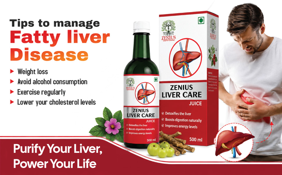 Zenius Liver Juice | Ayurvedic Cleanser and Detoxification | Supports Fatty Liver and Anti-oxidant Rich Supplement With 5 Ayurvedic Herbs 500ml