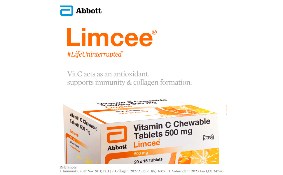 Limcee Chewable Natural Vitamin C Chewable Tablets 500mg || Tangy Orange Flavour || Boost Immunity || Supports Energy || Antioxidant || Skin Care || Men and Women -15 Tabs (Pack of 5)