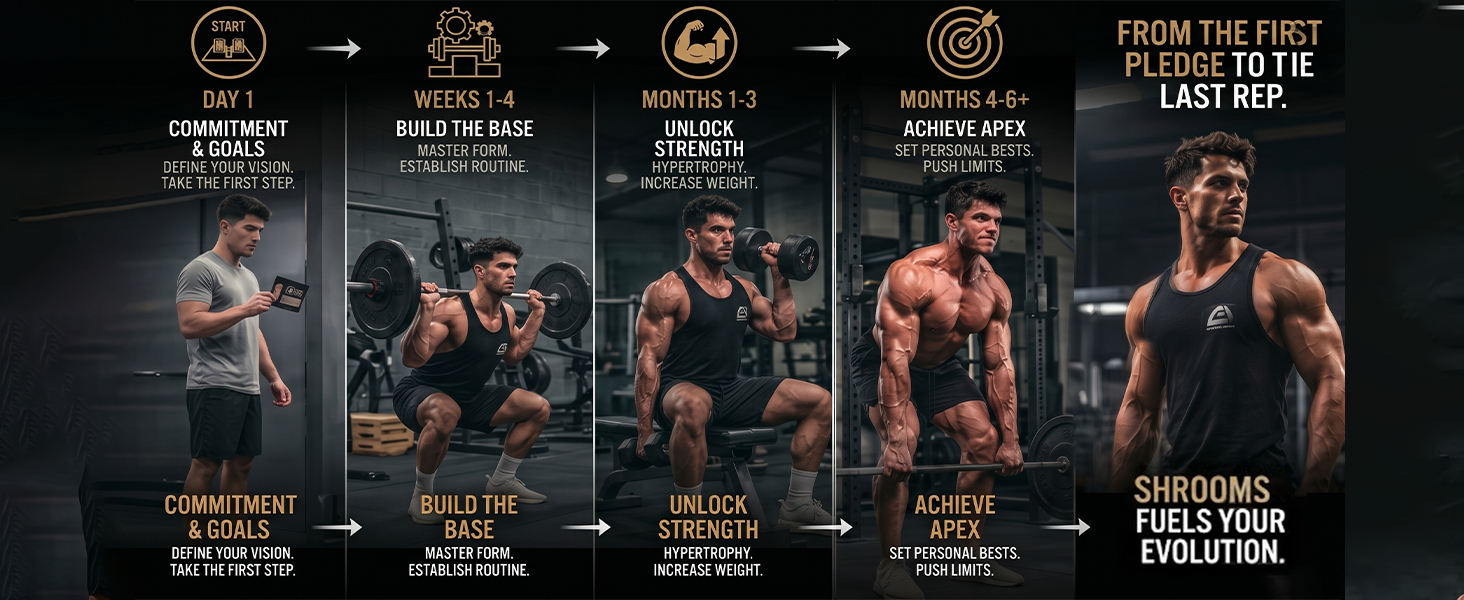Absolute Nutrition SHROOMS Pre Workout Powder (60 Servings, 500g) | With Beta Alanine, L-Citrulline DL-Malate 2:1, Cocoa Bean Extract & Bitter Orange | (Green Mango)