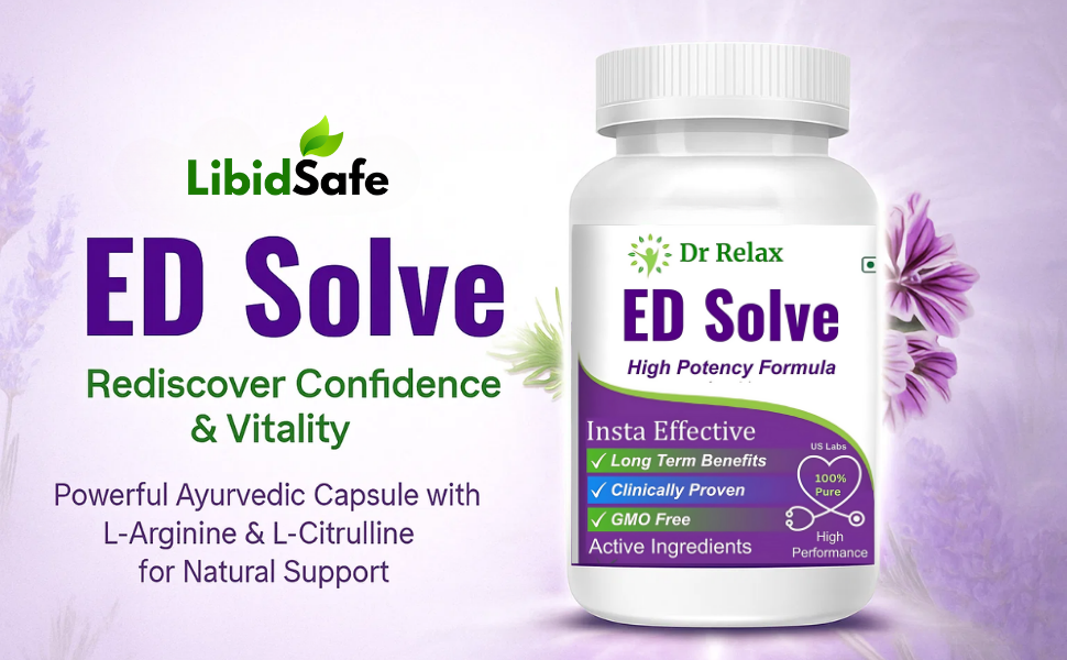 100% Ayurvedic ED Solve L Arginine L Citulline Capsules - Natural Health Supplement