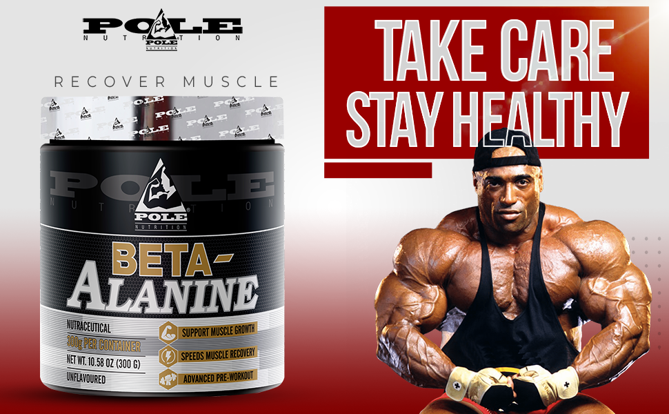 Pole Nutrition Beta-Alanine - Muscle Growth & Recovery Pre-Workout Powder for Men & Women, Unflavored, 300g - Boost Your Training Performance
