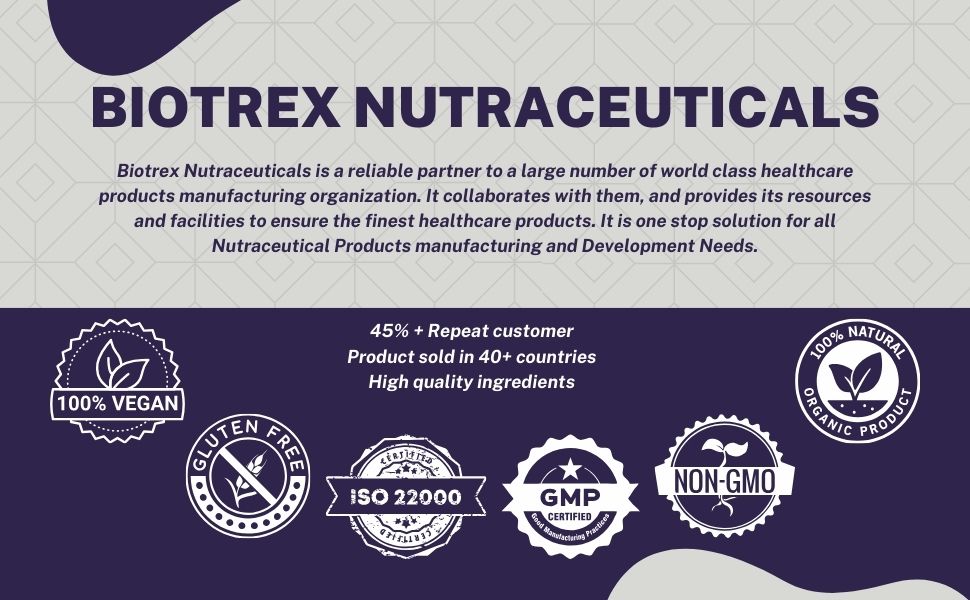 Biotrex Nutraceuticals L-Taurine 500mg Supplement, Energy, Heart, Brain & Eye Health Support, Cardiovascular system, 120 Vegetarian Capsules