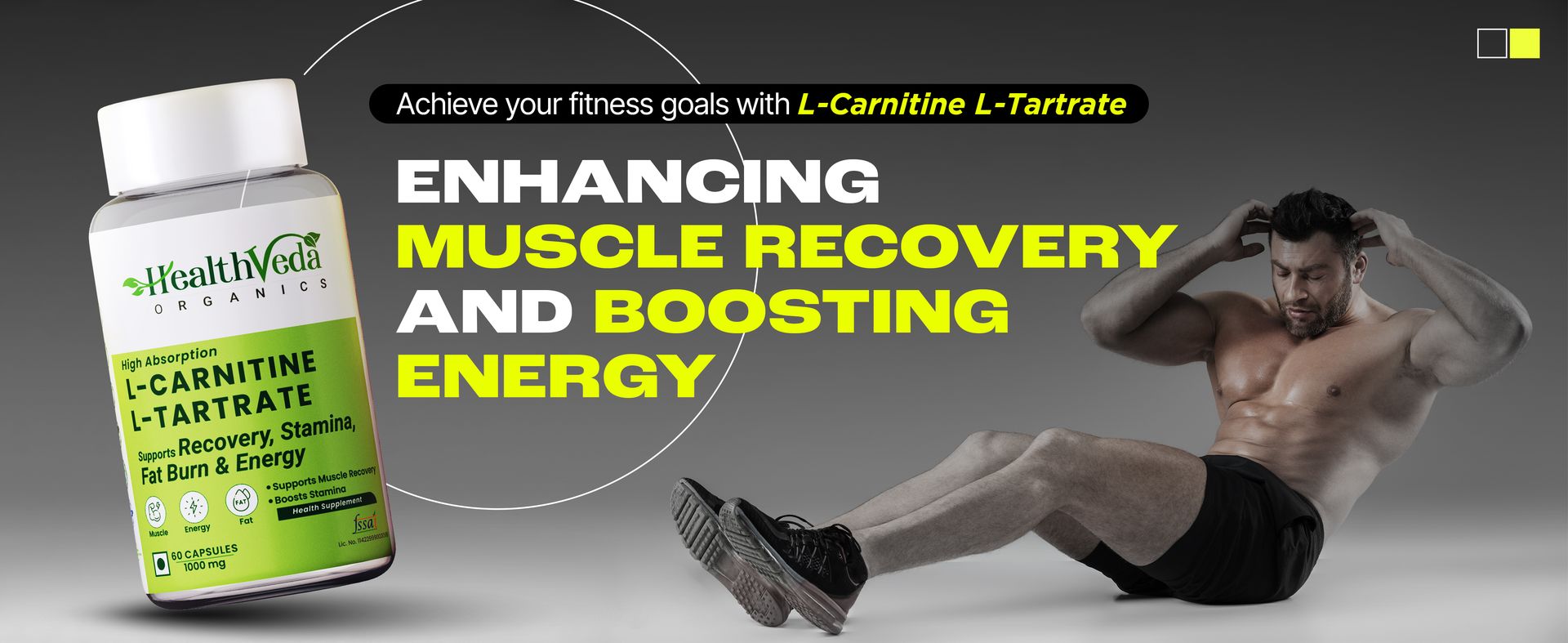 Health Veda Organics L-Carnitine L-Tartrate 1000 mg | 60 Veg Capsules | Pre-Workout Support for Energy & Muscle Recovery | For Men & Women