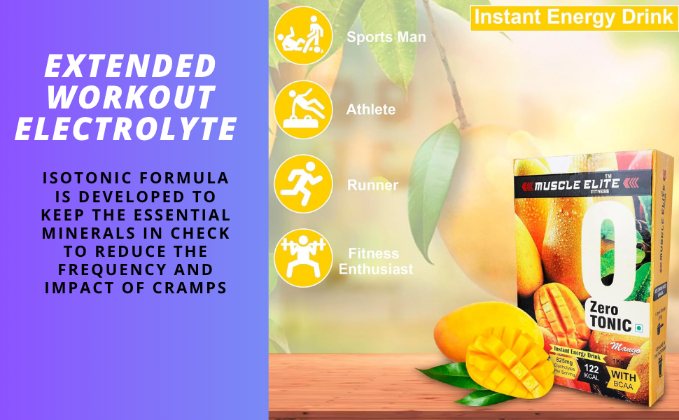 Isotonic Instant Energy Drink Formula, Extended Workout Electrolyte Energy Drink Dextrose Monohydrate and L-Glutamine | 825mg Electrolytes [32 Servings, Blueberry Flavor]