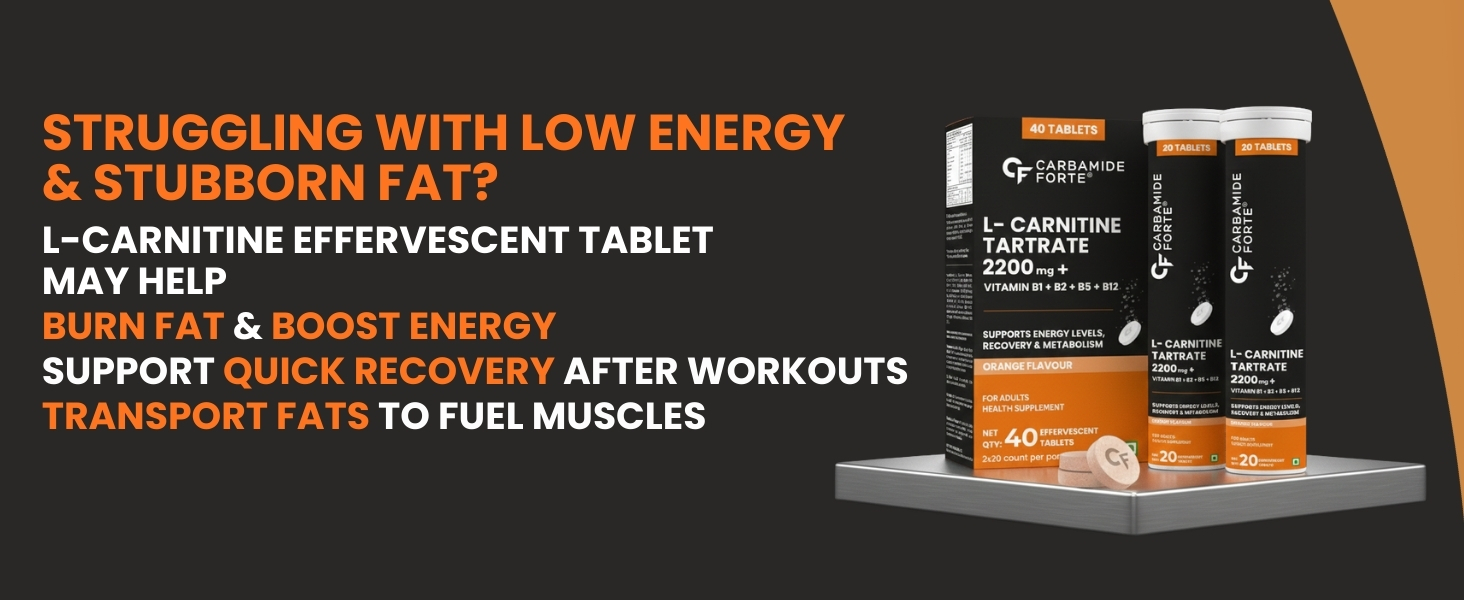 L- Carnitine Tartrate Effervescent tablet (Orange)- Pack of 40x2