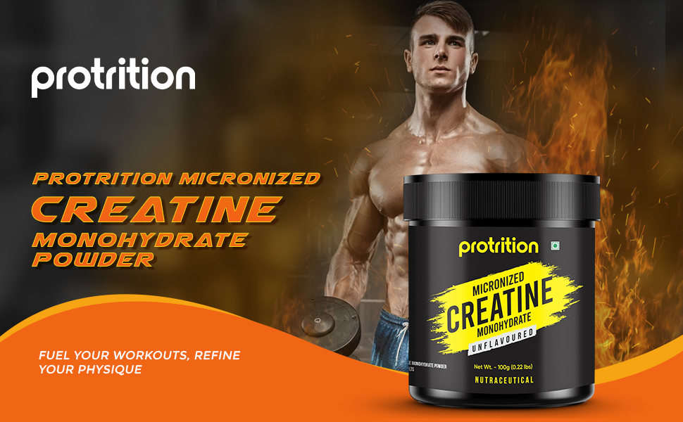 Micronized Creatine Monohydrate Powder | Unflavoured - 100g (Servings)| 3g of 100% Creatine Monohydrate Per Serve | Pre-workout Supplement for Athletic Performance, Power & Strength