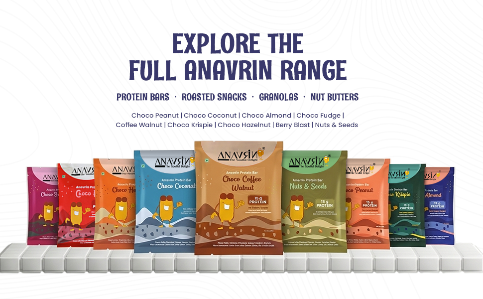 ANAVRIN Choco Almond Protein Bar - 15g Protein, 5g Fibre with Goodness of Dates (6 Bars x 50gm) No Added Sugar, No Soy, No Preservatives Gluten Free Energy Bar, Healthy Snack