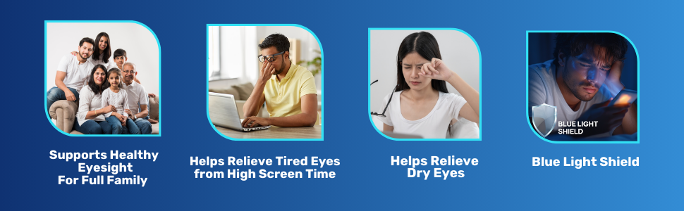 Clear Vision Eye Care Tablets | Lutein, Zeaxanthin, Bilberry & Astaxanthin | Eye Health Supplement for Digital Eye Strain, Dry Eyes & Blue Light Protection | Daily Eye Multivitamin
