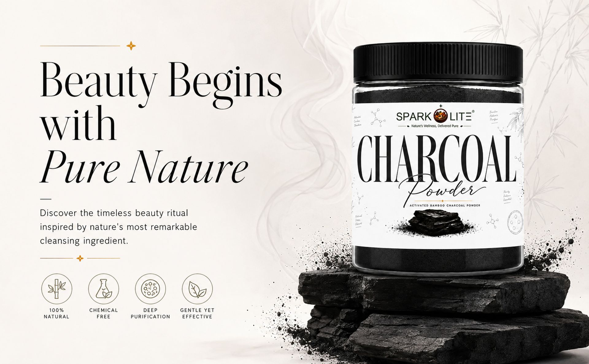 Activated Bamboo Charcoal Powder 500 Gram for Face, Hair & Body | 100% Natural Fine Powder | DIY Face Mask, Body Scrub, Hair Mask & Handmade Soap | Deep Cleansing Cosmetic Grade | No Chemicals
