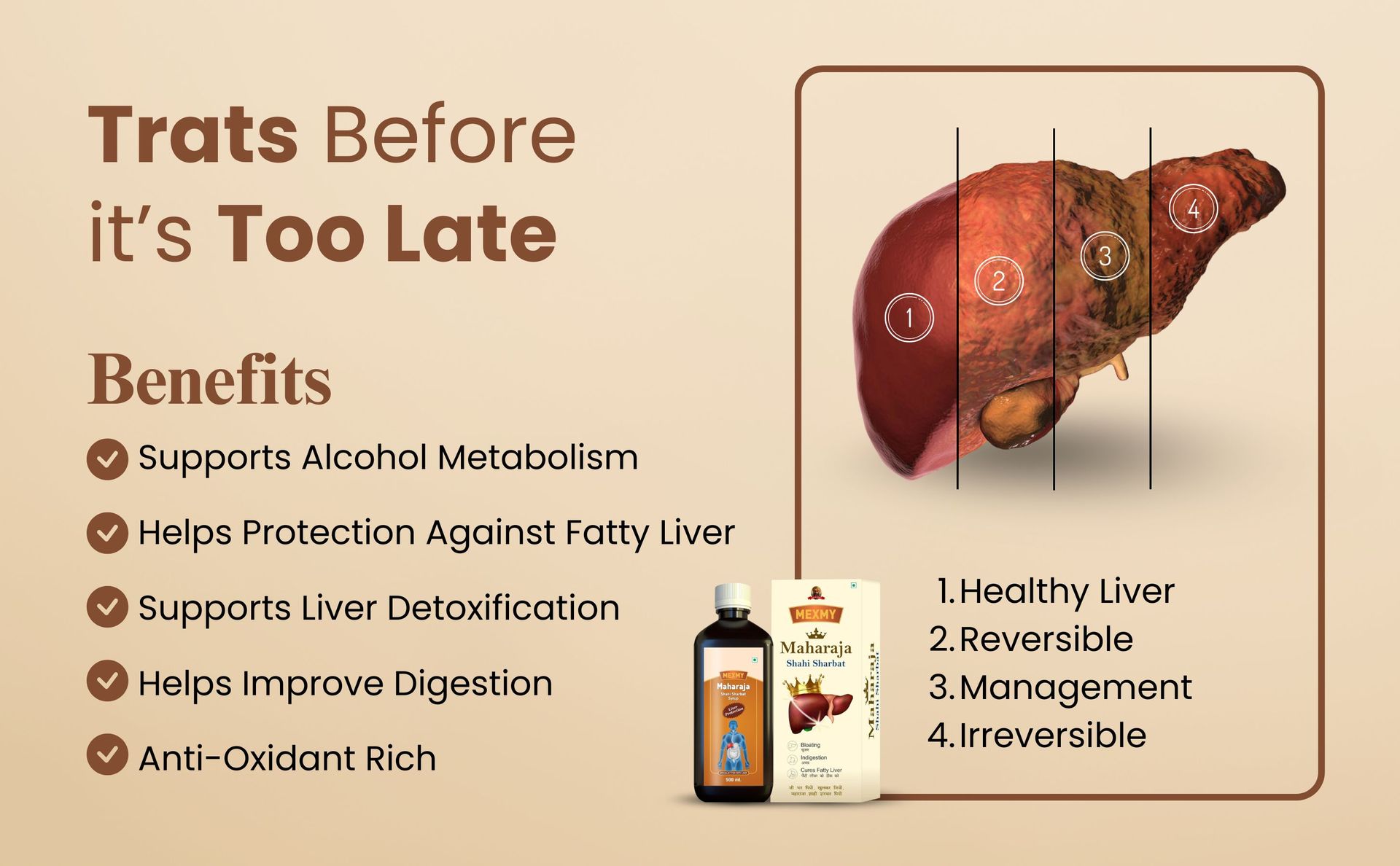 Mexmy Maharaja Shahi Sharbat Liver Detox Syrup with Milk Thistle & Arjuna Bark by Green Cure, Liver Supplement with Milk Thistle Liver Detox Cleanse