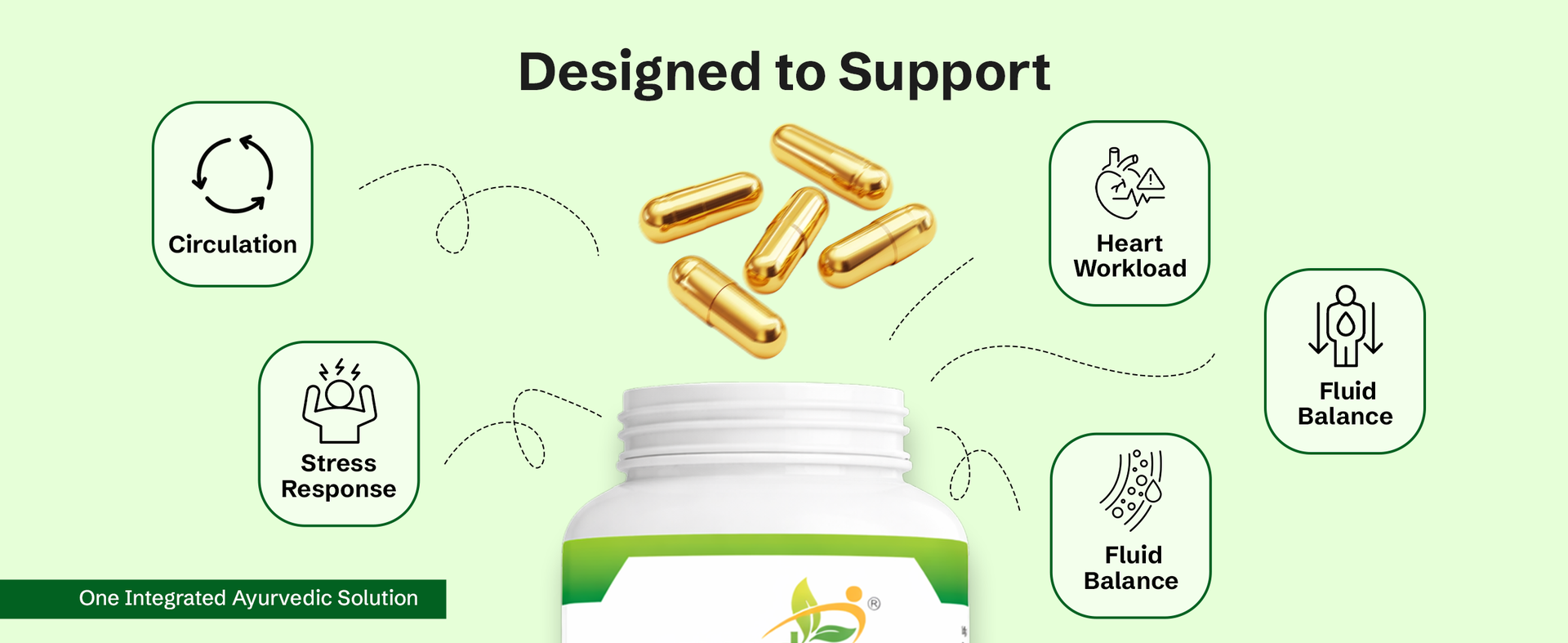 Nveda BP Support Capsules | Ayurvedic Formula for Healthy Blood Pressure Management | Heart & Circulation Support Supplement | 60 Capsules