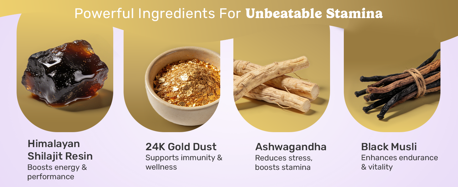 What's Up Wellness Shilajit/Shilajeet Gummies | 200 Mg Resin With 24 Carat Gold Dust | Improves Strength, Stamina And Overall Immunity| No Added Sugar| Shilajit for Men & Women