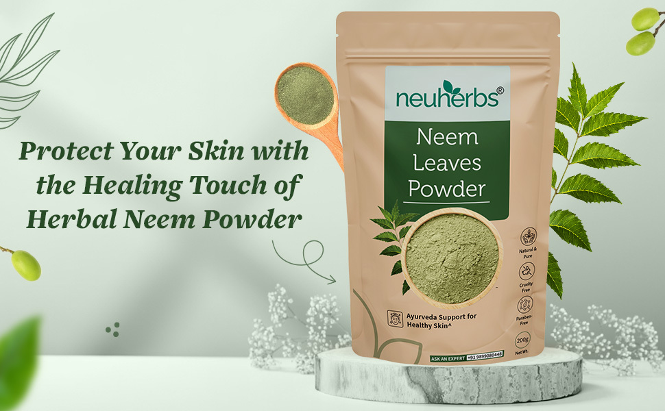 Neuherbs Neem Powder 200g | Natural Face & Hair Pack for Healthy Skin, Scalp Care & Glowing Complexion | Ayurvedic Herbal Powder | 100% Pure & Natural