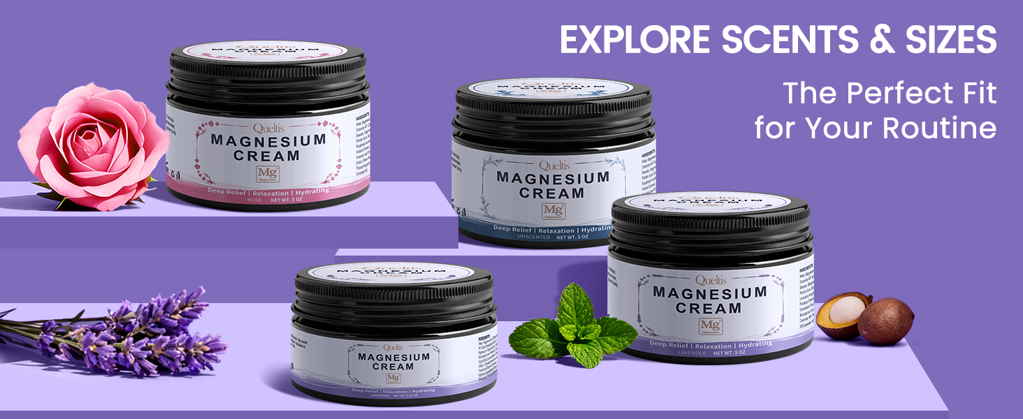 Magnesium Cream, Magnesium Lotion for Sleep, Pain & Leg Cramps, Topical Magnesium Chloride Cream for Muscle Relaxation, Calm, Moisturizing - Skin-Friendly & Safe for Kids & Adults | 3.53OZ (Lavender)
