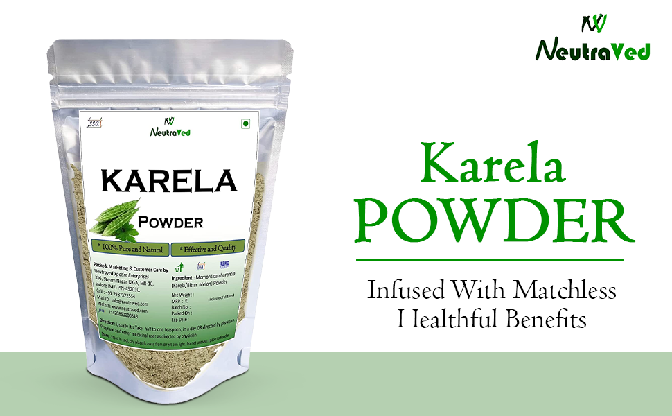 NeutraVed Karela Powder (200g) | Pure Bitter Melon Powder for Healthy Metabolism & Glucose Balance | Sun-Dried Bitter Gourd (Momordica Charantia) for Blood Purification & Liver Detox | Edible Grade Raw Herb
