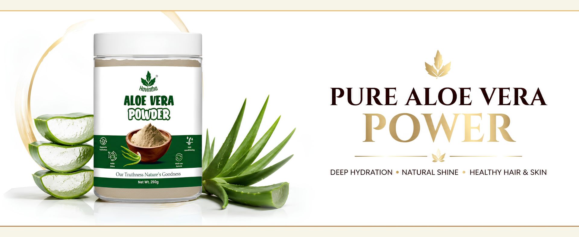 Havintha Natural Aloe Vera Powder 250g – 100% Organic Face Mask for Glowing Skin, Hydration & Soothing Care | Multi-Purpose for Skin & Hair
