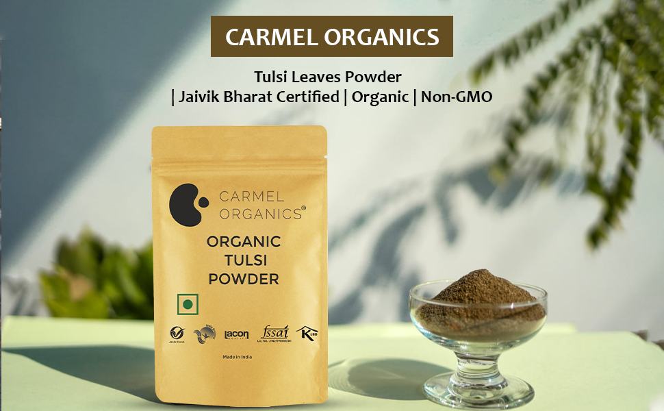 CARMEL ORGANICS Tulsi Leaves Powder 340 Grams