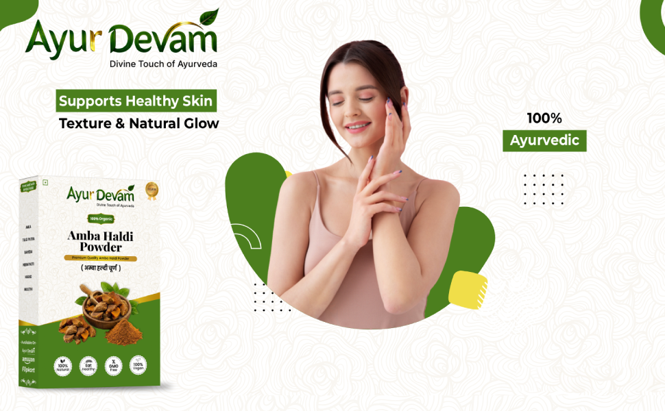Amba Haldi Powder | Kasturi Haldi | Curcuma Amada | Wild Turmeric | Aama Haldi Churna | Skin Care & Face Use (100 Gram)