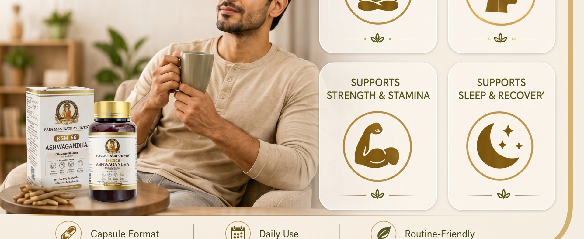 KSM-66® Ashwagandha Capsules 500mg | KSM 66 Ashwagandha Root Extract Standardized to 5.1% Withanolides | Stress, Sleep, Calm Focus, Recovery & Energy Support | 60 Veg Capsules