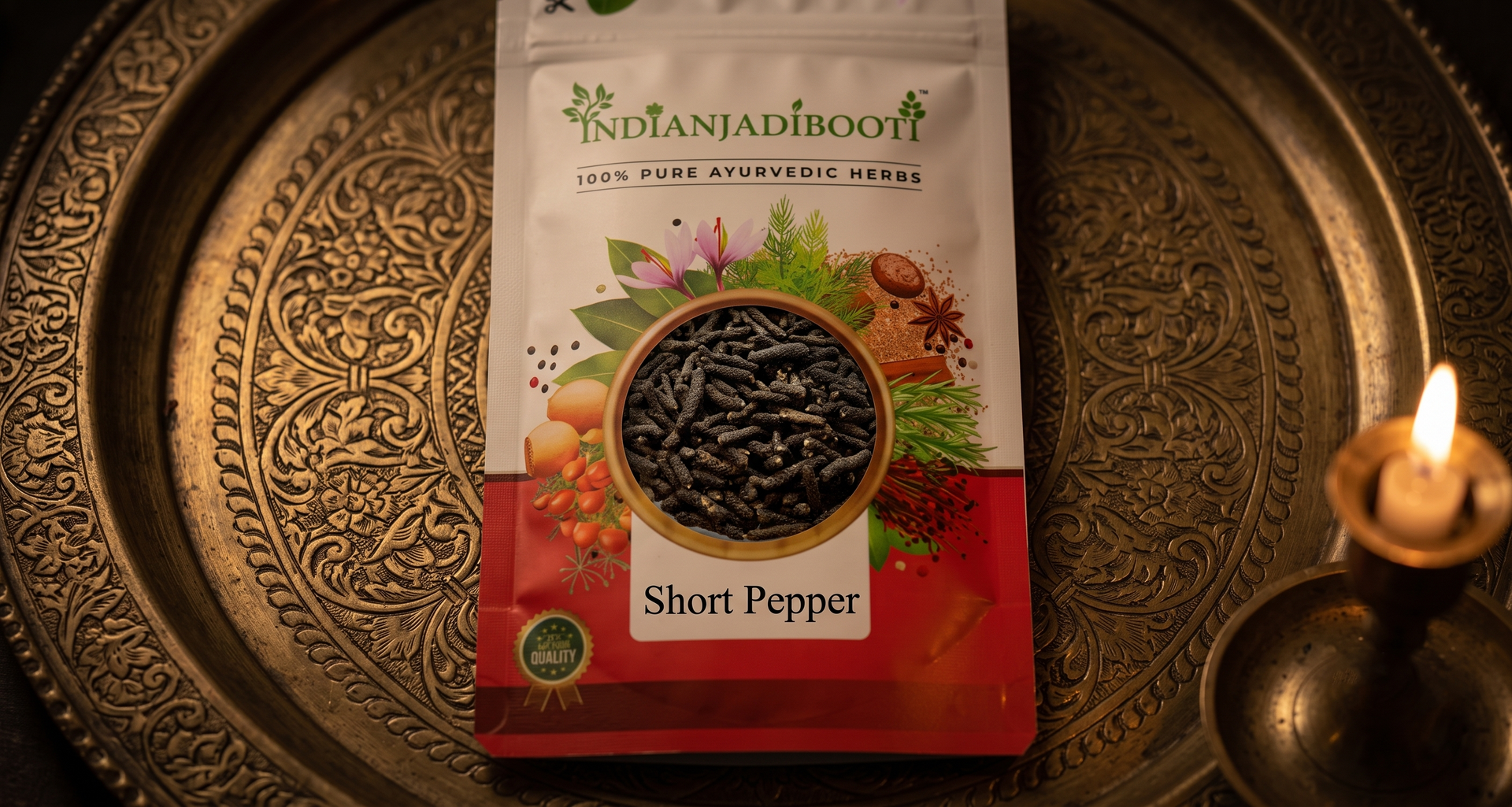 IndianJadiBooti Pipal Choti (Small Long Pepper/Pippali) – Pure Raw Pippali Whole – Natural Respiratory Rejuvenator & Metabolic Igniter – Helps Maintain Lung Health & Digestion 100g