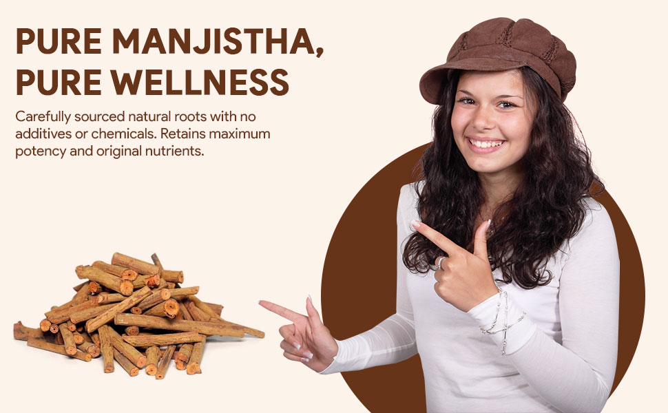 CELLUTION Manjistha Root Sticks - 100gm Majith | Indian Madder | Manjishtha | Manjishta | Manjista | Rubia Cordifolia (100 Grams)