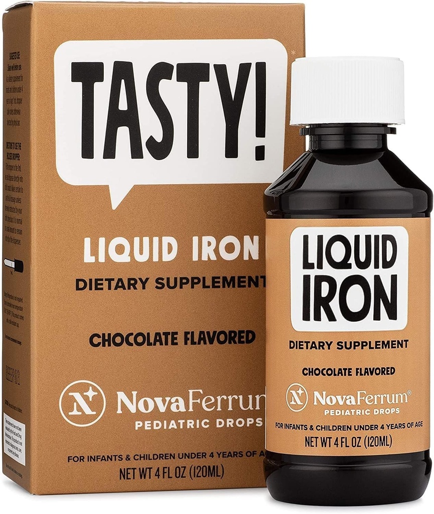 NovaFerrum Yummy | Pediatric Drops Liquid Iron Supplement for Infants and Toddlers | Liquid Iron for Kids | 15mg of Iron
