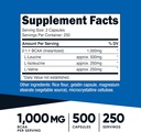 Nutricost BCAA Capsules 2:1:1 500mg, 500 Caps (3 Bottles) 3