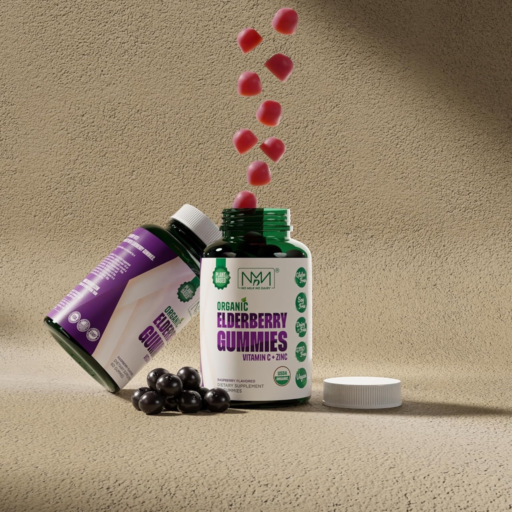 Organic Elderberry Gummies with Zinc and Vitamin C | Immune Boosting Sambucus Elderberry Rich in Antioxidants | Plant Based, Gluten Free, 60 Vegan Gummies 4