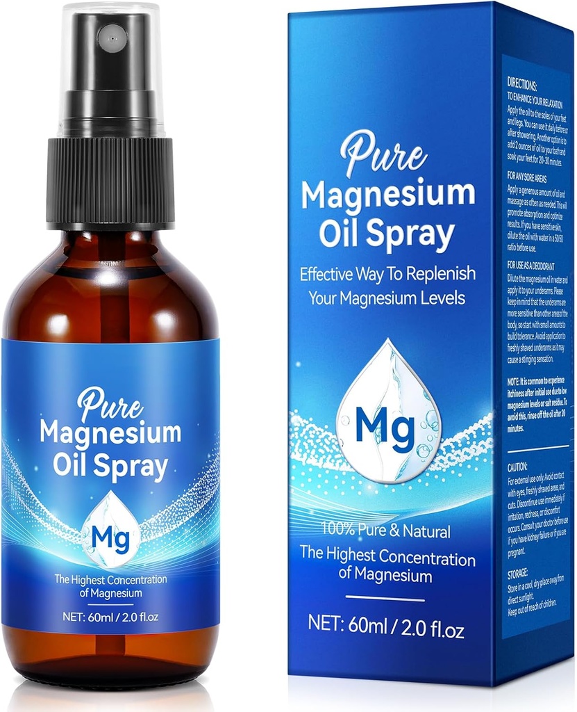 Generic Magnesium Oil Spray, Pure Magnesium Oil Spray for Feet, Nourish Skin and Promote Sleep, Topical Magnesium Oil 2 Fl.Oz 2