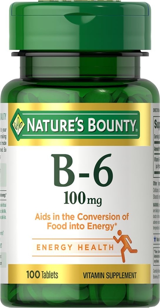 Nature's Bounty Vitamin B6, 100mg, 100 Tablets (Pack of 4) 4