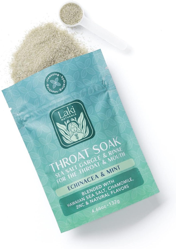 Laki Naturals Throat Soak Pouch of Echinacea & Mint with Scoop 3