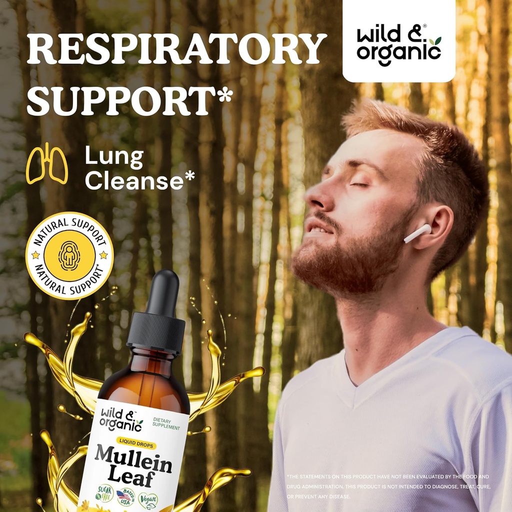 Wild & Organic Mullein Tincture 2 fl oz & Mullein Gummies 60 Count 3