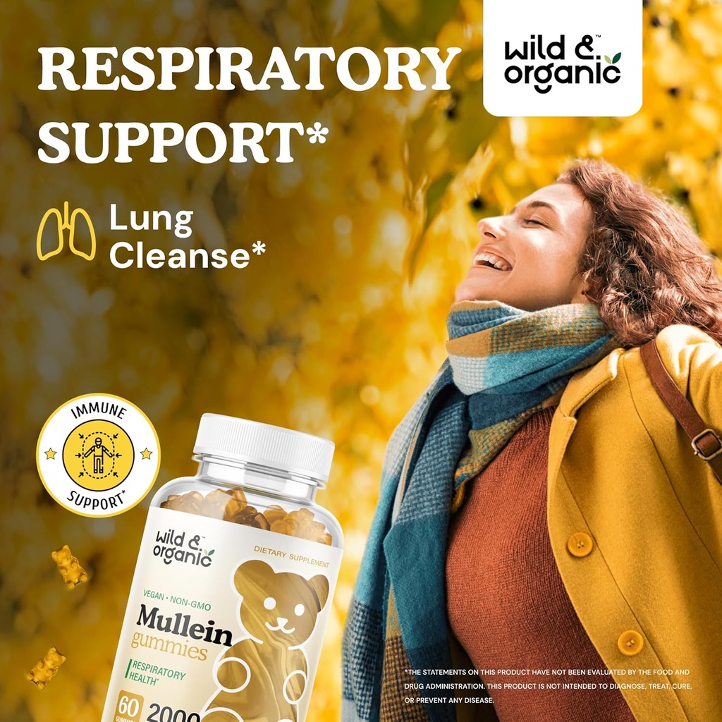 Wild & Organic Mullein Tincture 2 fl oz & Mullein Gummies 60 Count 6