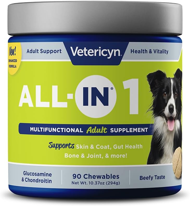 Vetericyn All-in 1 Multifunctional Dog Supplement | Digestive Enzymes + Glucosamine and Chondroitin for Bone and Joint Support + Vitamins, Antioxidants, Prebiotics, Probiotics, and Omegas. 90 Count 2