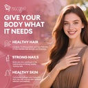 Hair Skin and Nails Vitamins with Biotin, Collagen & Hyaluronic Acid, Supports Healthy Hair Growth, Strong Nails & Glowing Skin, Biotin Supplement with Vitamins A, C, D3, E, B Complex & Minerals 5