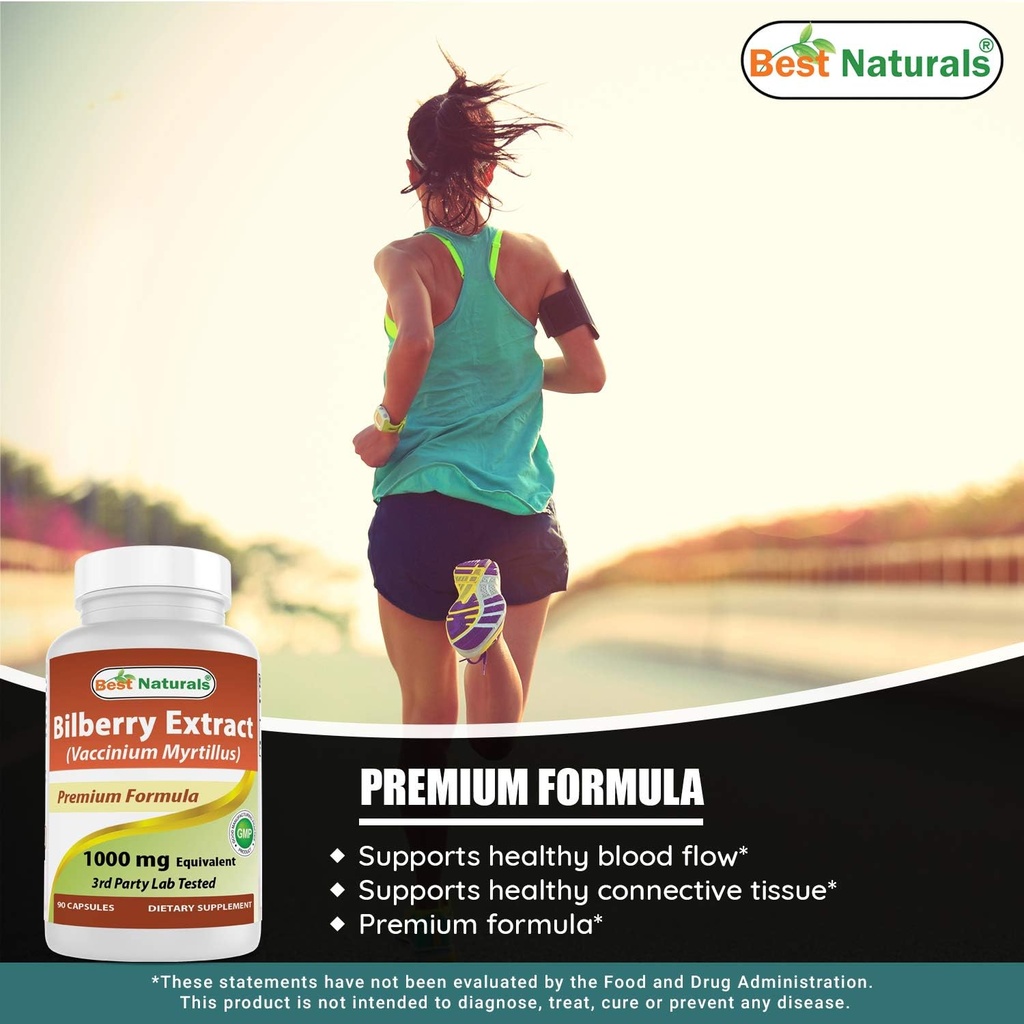 Best Naturals Bilberry Extract 1000mg & Vanadium 2 mg with Chromium 5