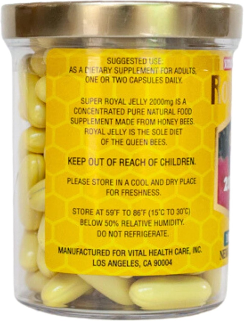 New Improved Super Extra Gold Royal Jelly 200 Capsules 2000mg 5