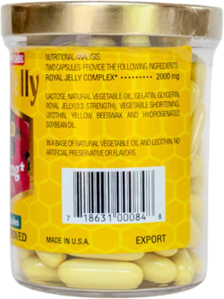 New Improved Super Extra Gold Royal Jelly 200 Capsules 2000mg 6