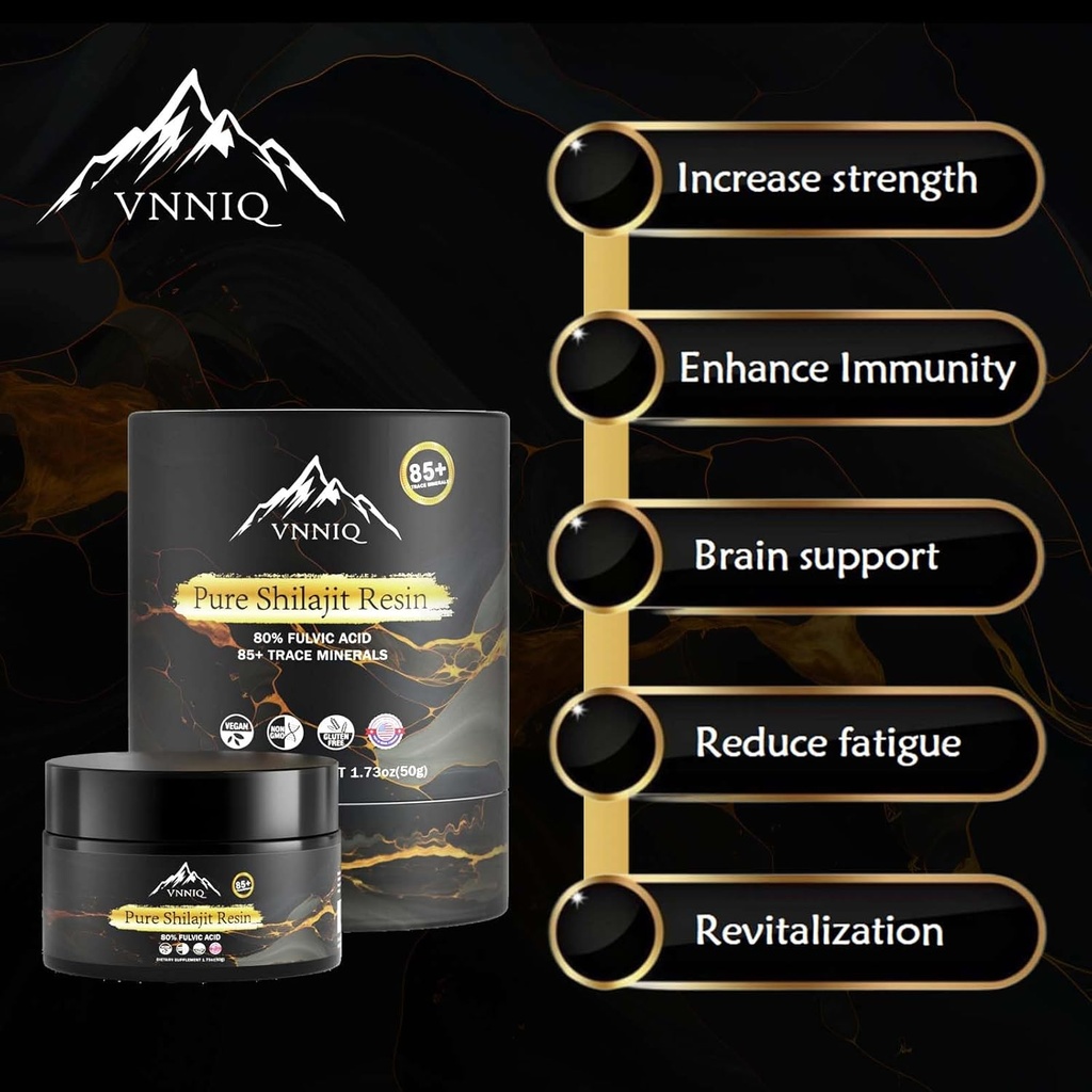 Organic Shilajit for Men Energy Supplement: Pure Shilajit Resin Evoke The Primal Vitality for Your Hubby - Lab Verified 80% Fulvic Acid and 85+ Trace Minerals 600mg 4
