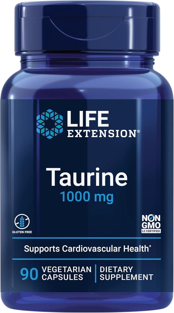 Life Extension Optimized Resveratrol Elite 60 Capsules & Taurine 1000mg 90 Capsules Bundle 6