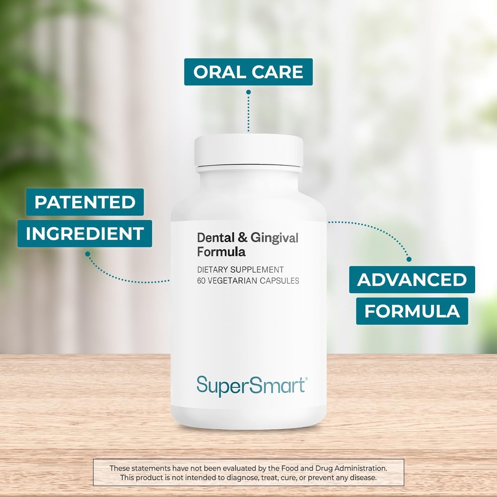 SuperSmart - Dental & Gingival Formula (Patented) - Oral Care Supplement - with TEES-10 | Non-GMO & Vegan - 60 Vegetarian Capsules 4