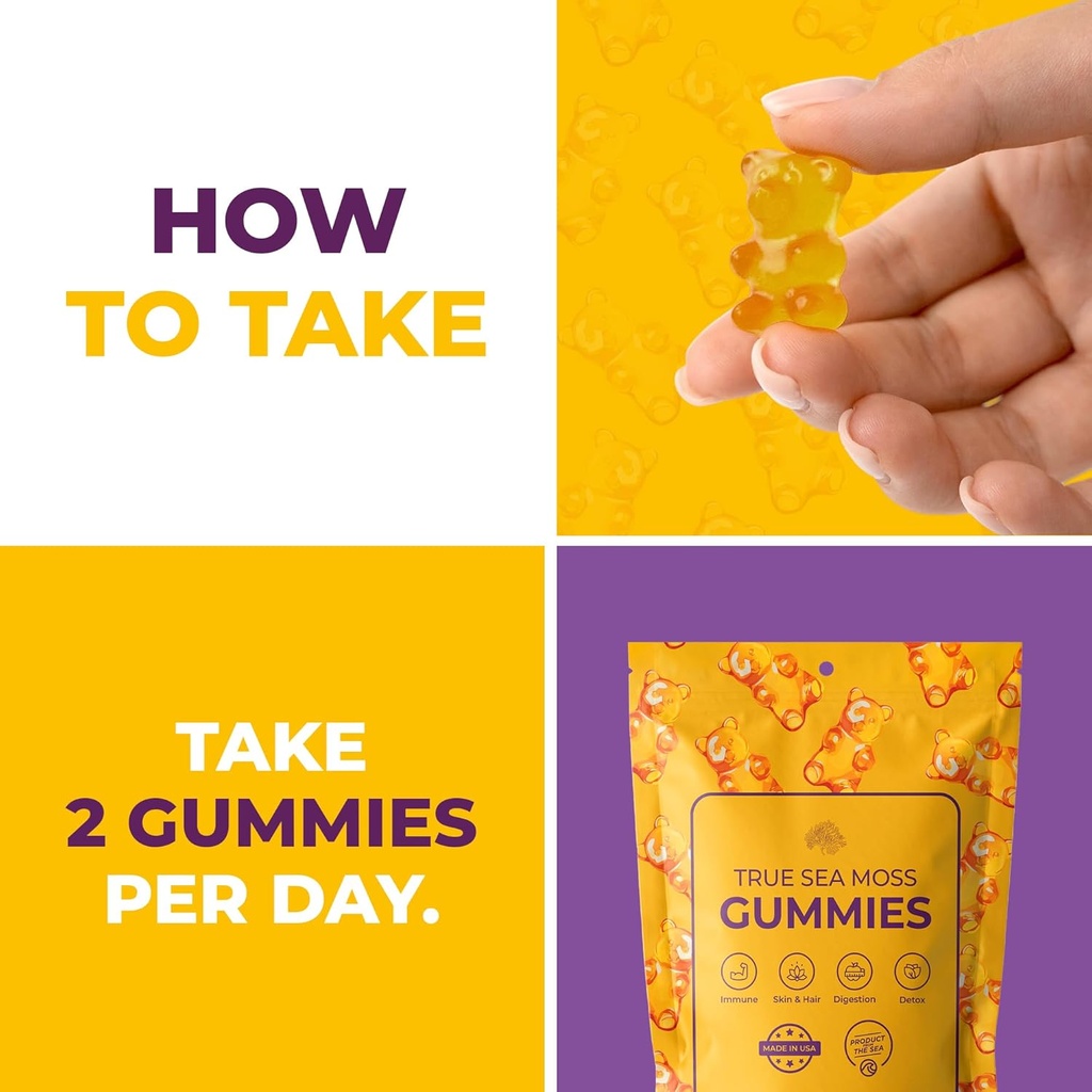 TrueSeaMoss Sea Moss Gummies Pouch & Strawberry Sea Moss Gel 5