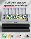 Travel Pill Organizer Weekly, 1 Time a Day ，Upgrade Premium Aluminum Alloy Daily Pill Box 7 Day, Portable Metal Pill Case, Cute Pill Holder to Hold Vitamins, Medicines, Pills, Supplements (Black) 3
