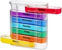 MEDca Weekly Pill Organizer, Four Times-a-Day, 1 Dispenser with Stackable AM/PM Compartments 2