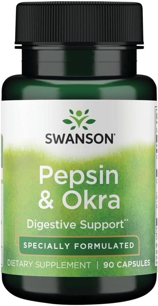 Swanson Okra Pepsin 90 Capsules 2